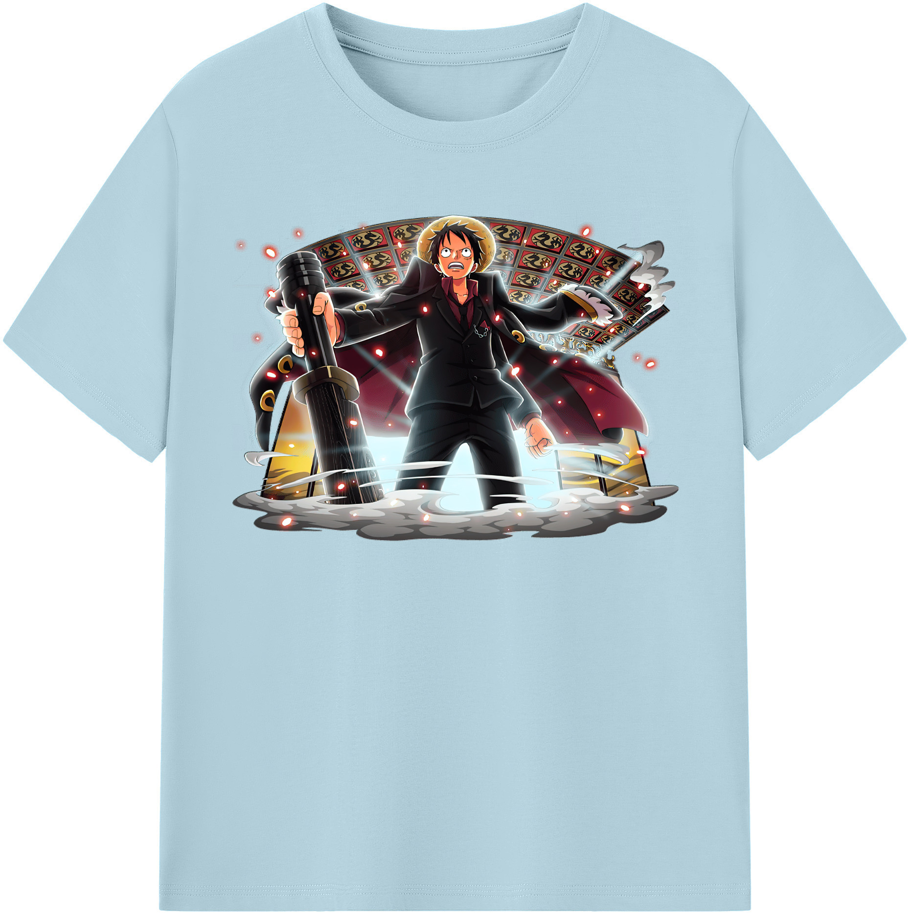 ワンピース モンキー・D・ルフィ ONE PIECE Monkey D. Luffy 綿100％半袖Tシャツ（フロントプリント）